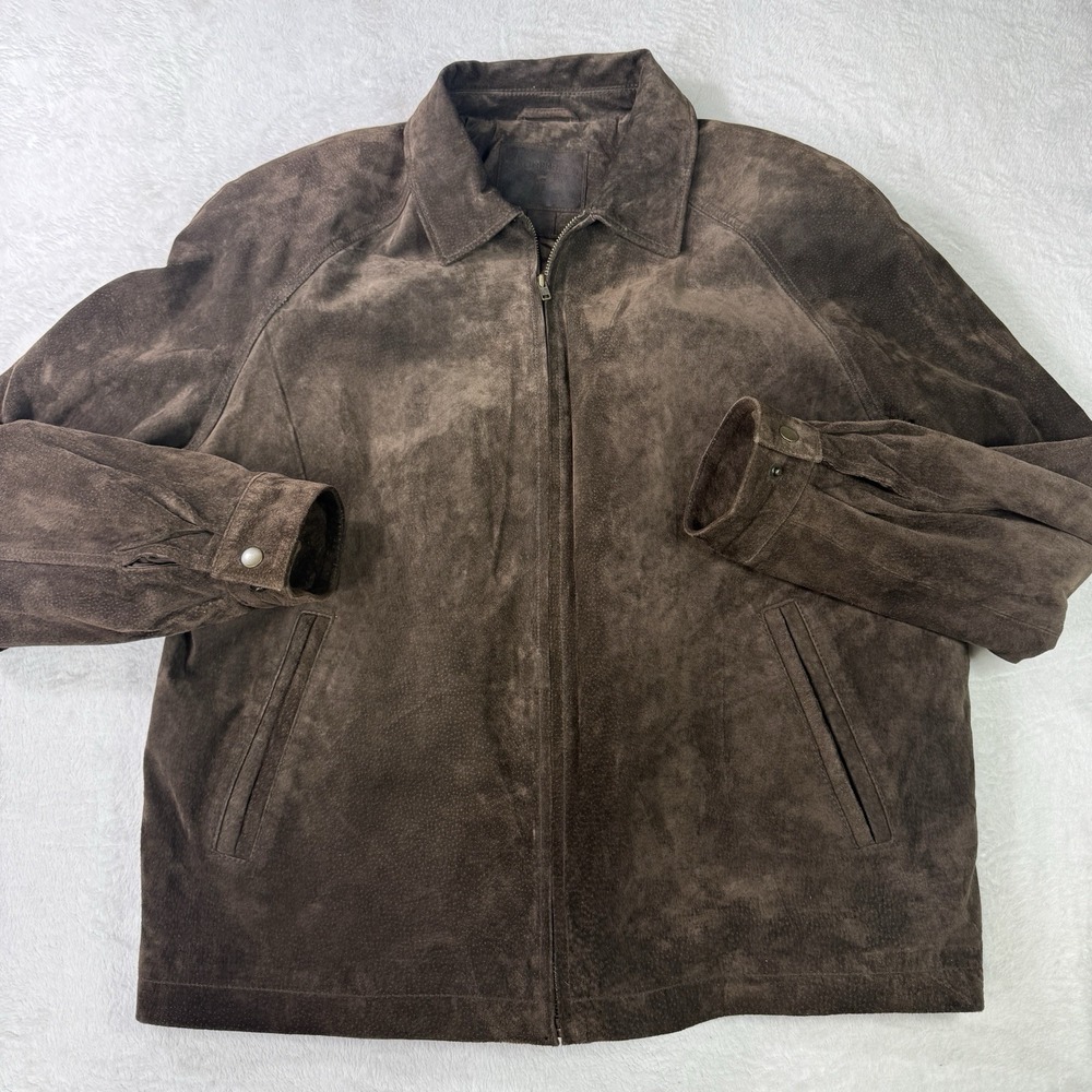 Vintage Saddlebred Leather Bomber Jacket Mens Large Brown Suede Western Cowboy